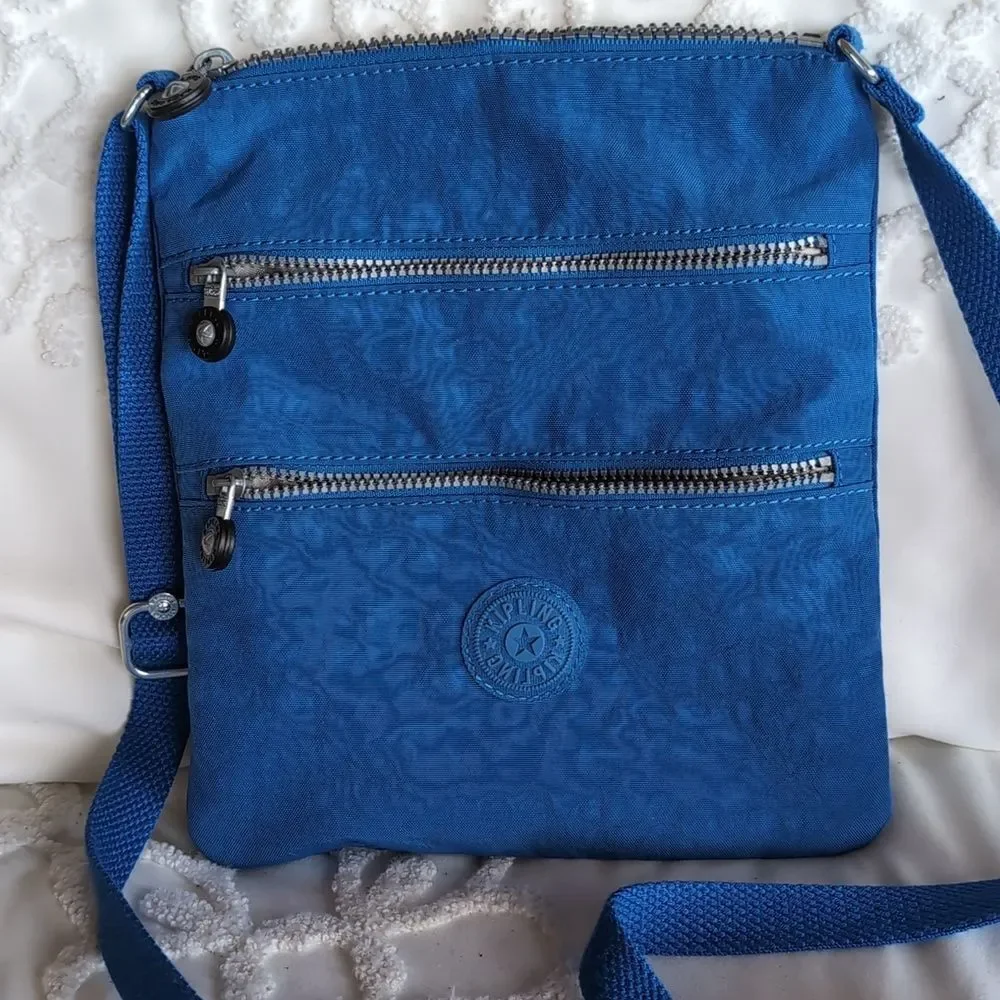 Kipling Keiko Medium, 💙Electric Blue Triple Zip Crossbody Handbag NWOT